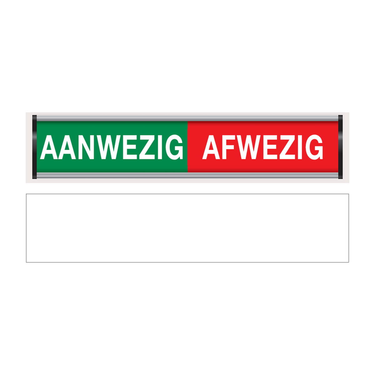 Aan-/Afwezig: aanwezig-afwezig indoor schuifprofiel, wit plaatje mod.plus indoor schufpaneeel