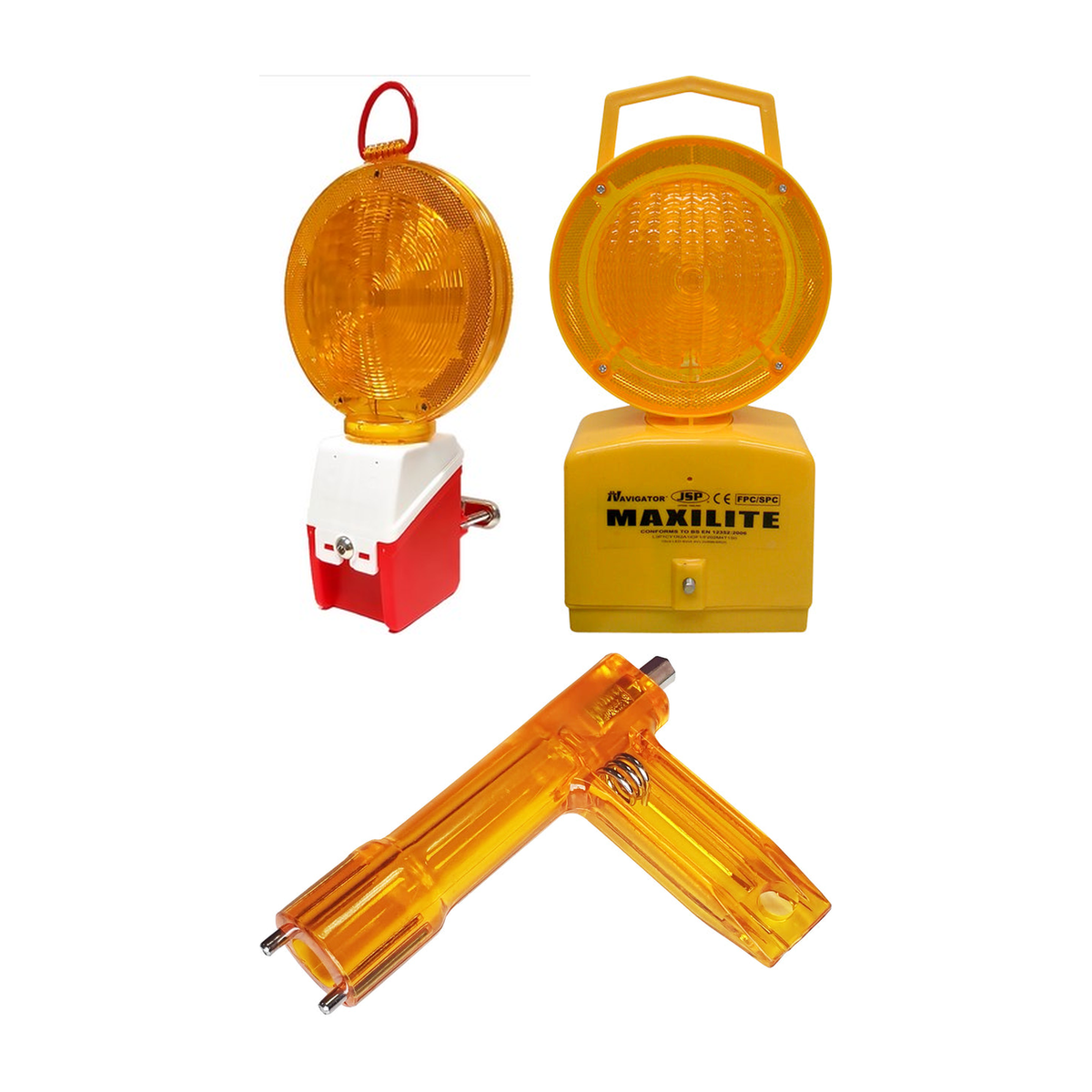 Interventielampen: maxi 9 flashing led met photocel, maxilite photocel led static/flashing, sleutel voor interventielampen