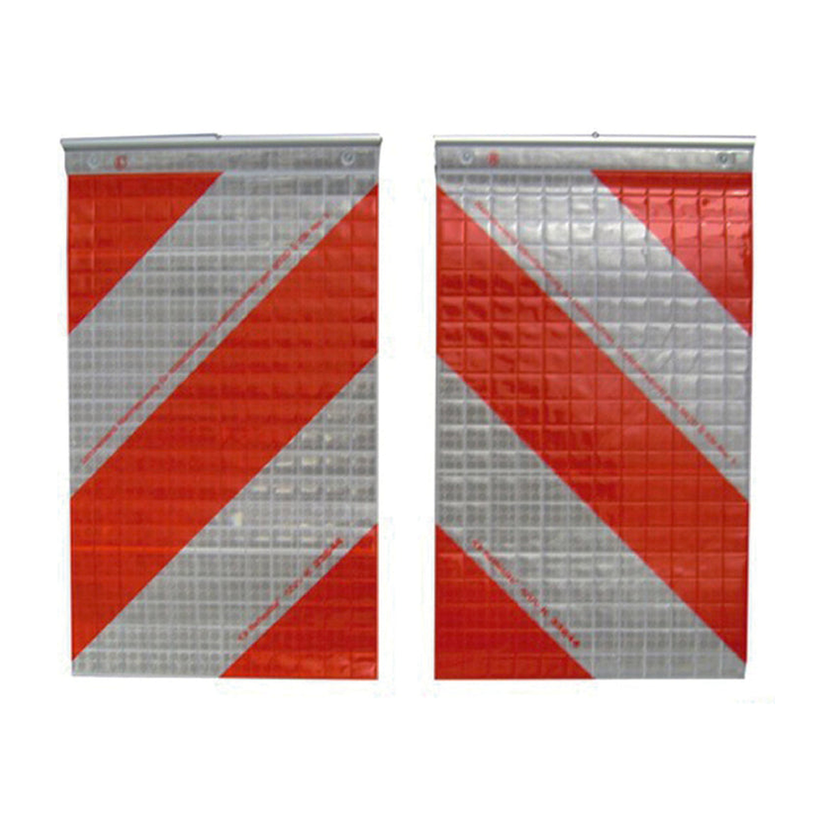 Laadklepvlaggen: set van 2 prismatische rood-wit