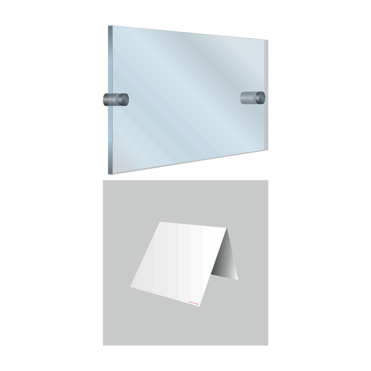 Personaliseerbaar: blanco plexi, blanco tafelstaander