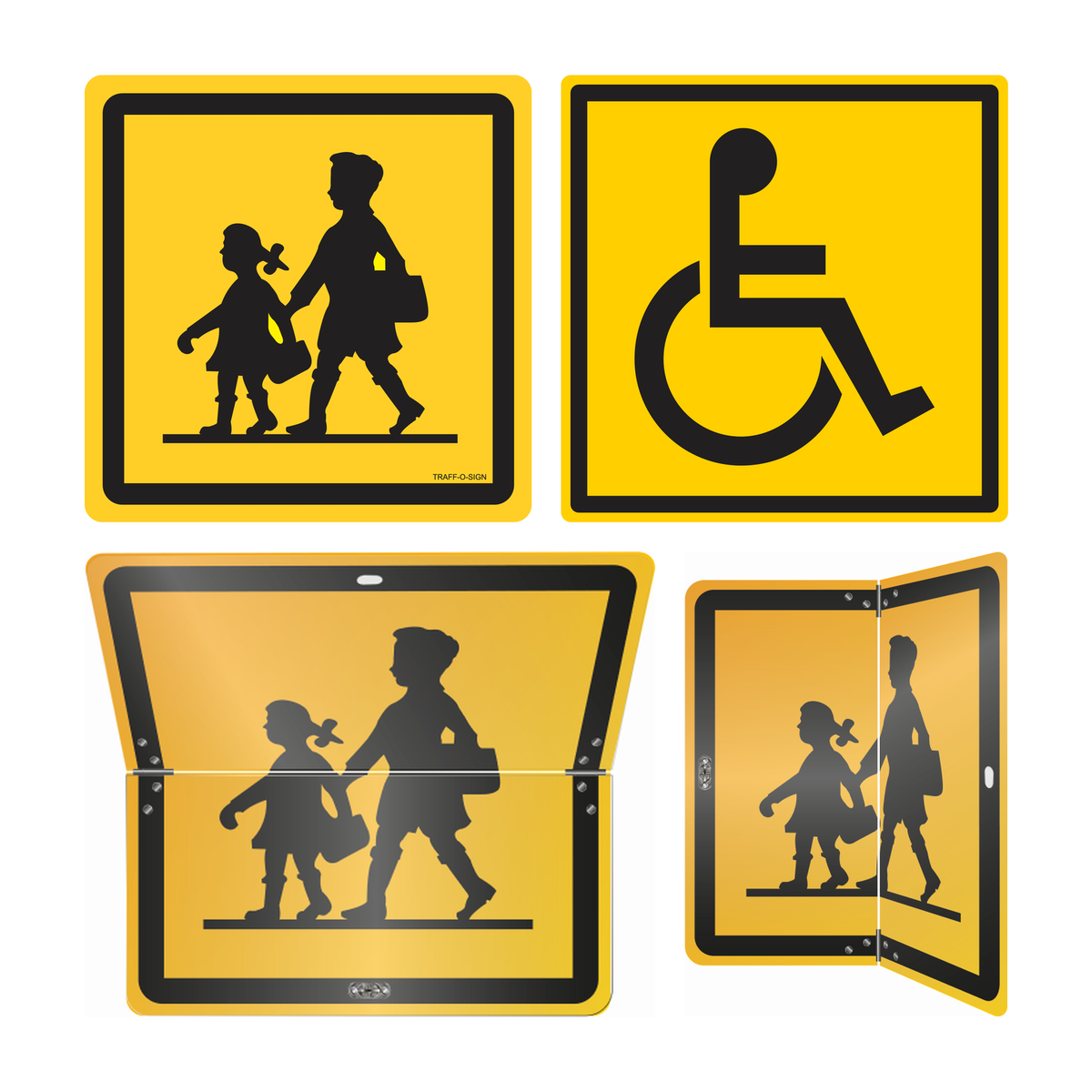 Schoolbusbord: schoolbusbord, schoolvervoer gehandicapten, schoolbusbord horizontaal klapbaar, schoolbusbord. verticaal klapbaar