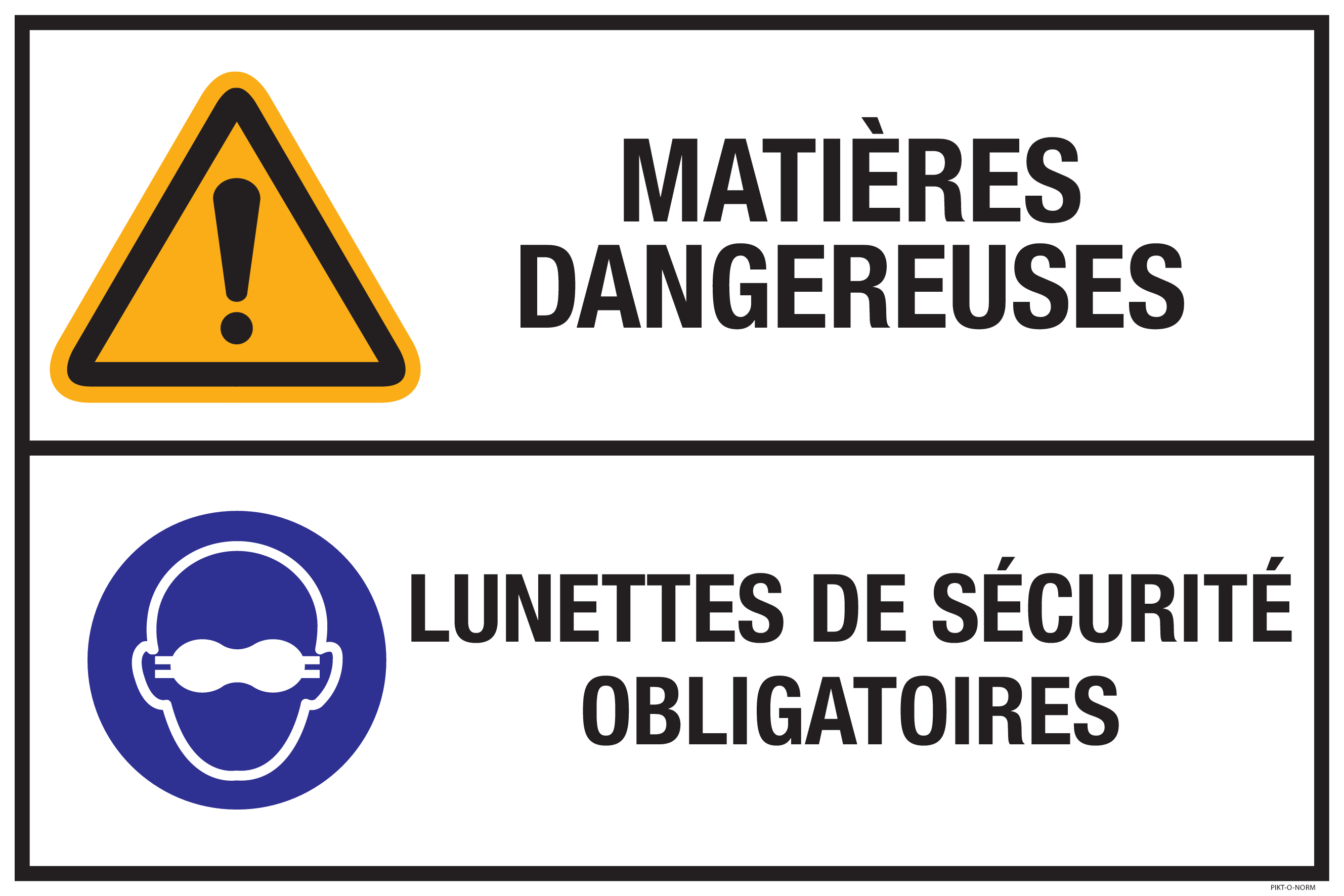 MATIÈRES DANGEREUSES. LUNETTES...