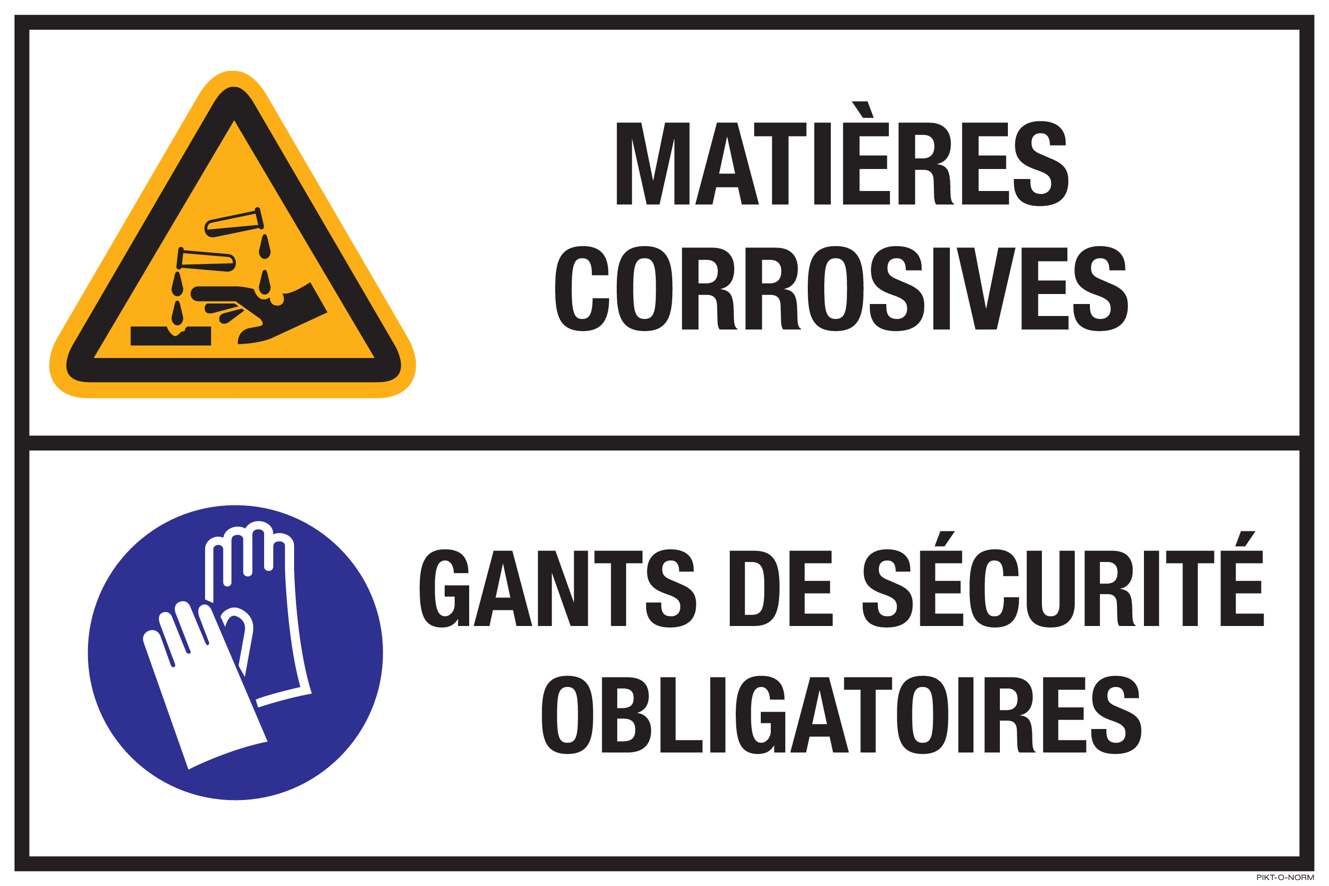 MATIÈRES CORROSIVES. GANTS...