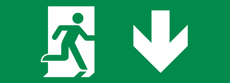 VLUCHTWEG RECHTS NAAR BENEDEN