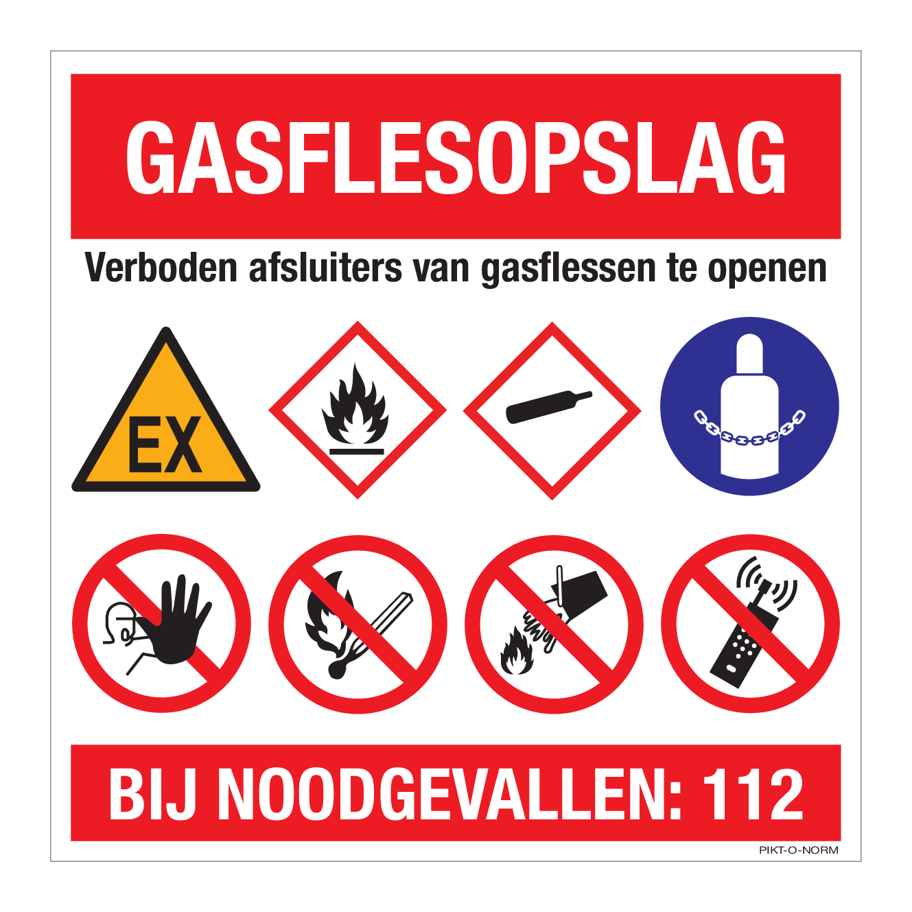 GASFLESOPSLAG, VERBODEN AFSLUITERS...