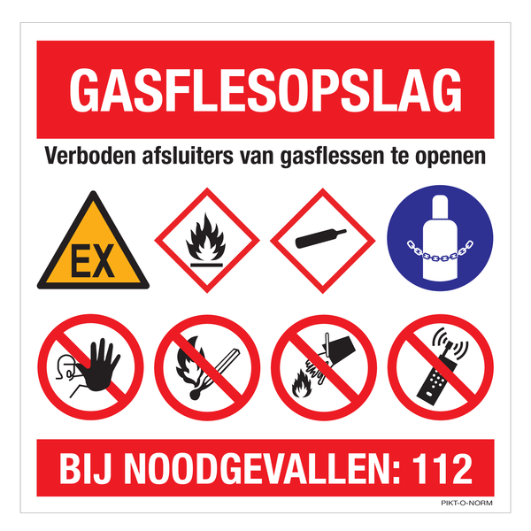 GASFLESOPSLAG, VERBODEN AFSLUITERS...
