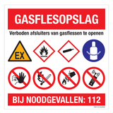 GASFLESOPSLAG, VERBODEN AFSLUITERS...