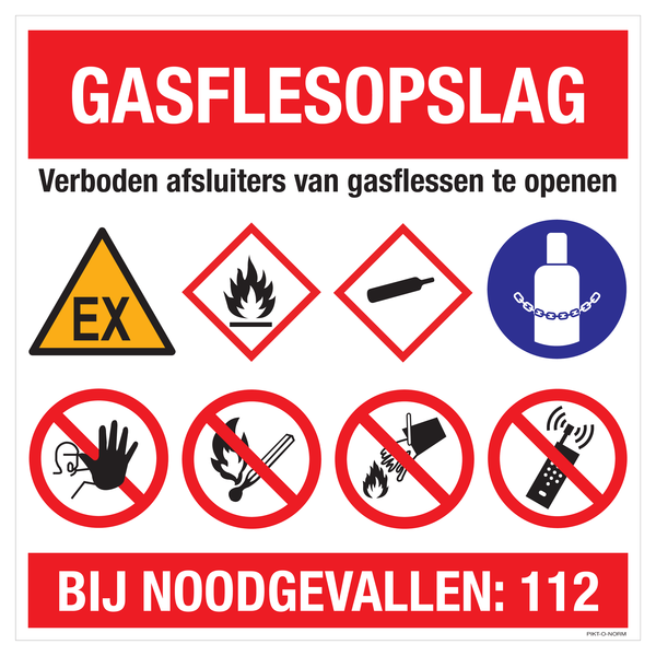 GASFLESOPSLAG, VERBODEN AFSLUITERS...
