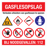 GASFLESOPSLAG, VERBODEN AFSLUITERS...
