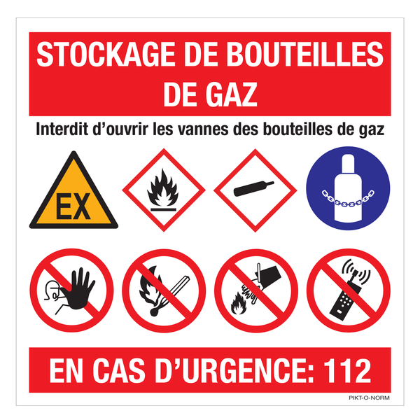 STOCKAGE DE BOUTEILLES DE GAZ, INTERDIT.