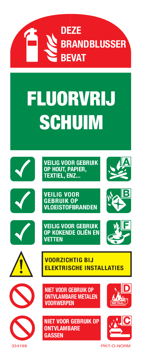 Deze brandblusser bevat fluorvrij schuim