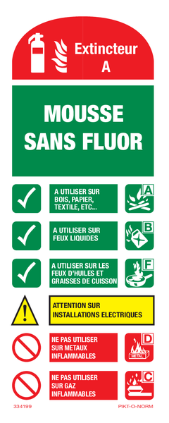 Extincteur à mousse sans fluor