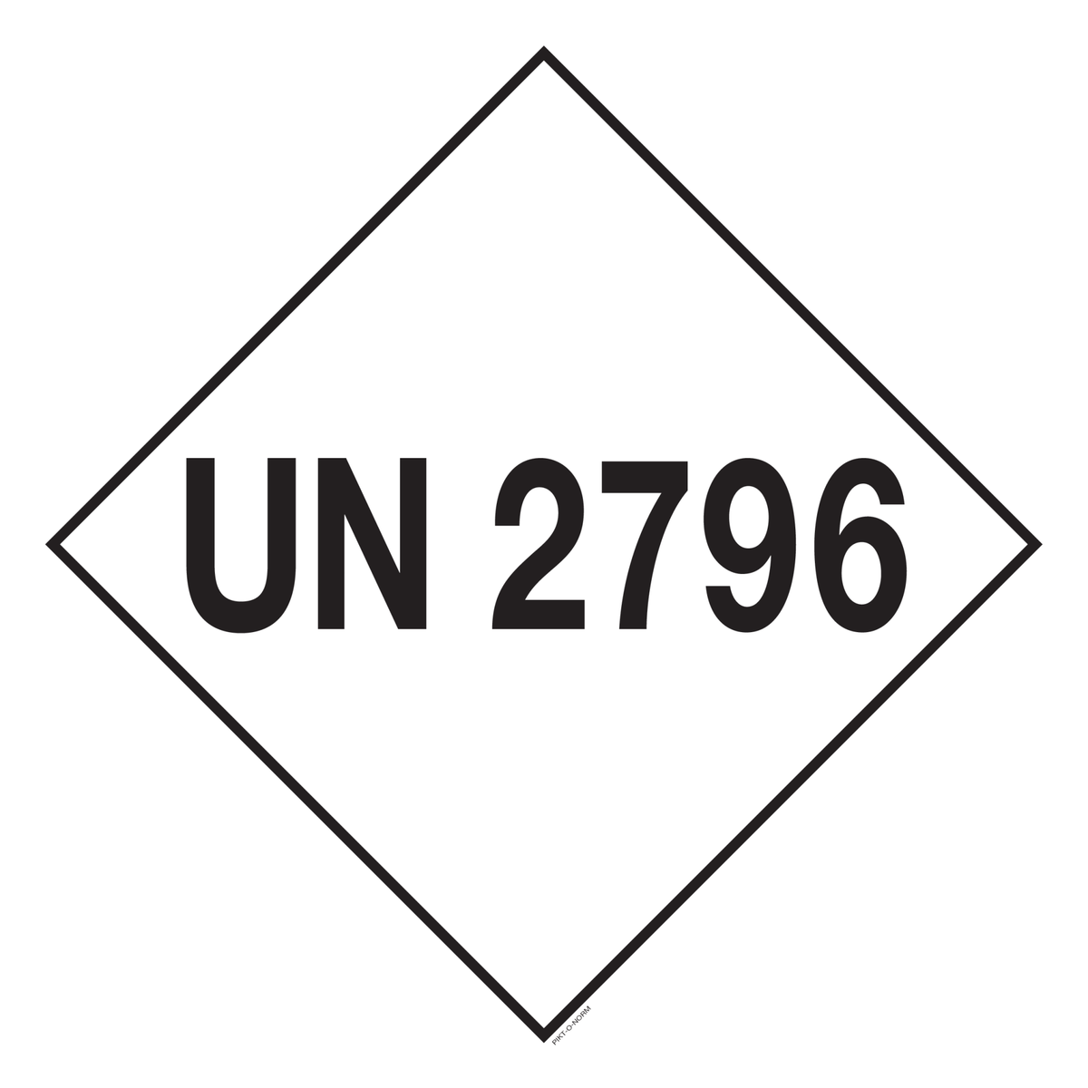 UN 2796. ADR KL.8. BATTERIJVLOEISTOF...