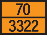 PANNEAU ADR AVEC CODE DE DANGER 70/3322