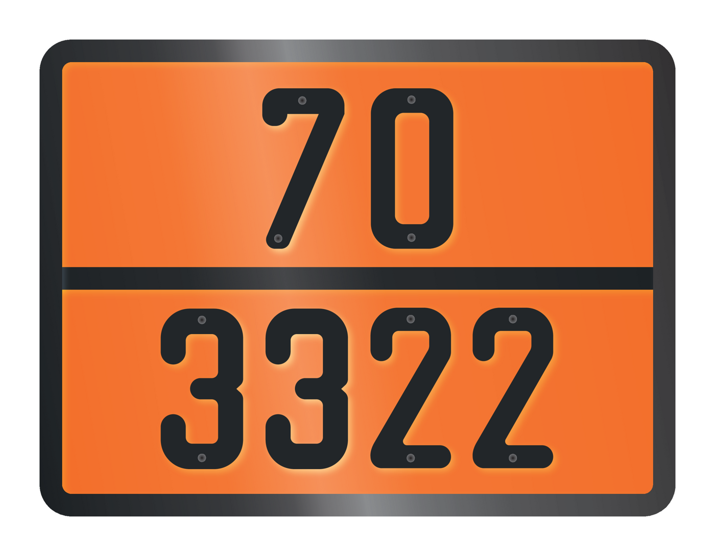 PANNEAU ADR AVEC CODE DE DANGER 70/3322