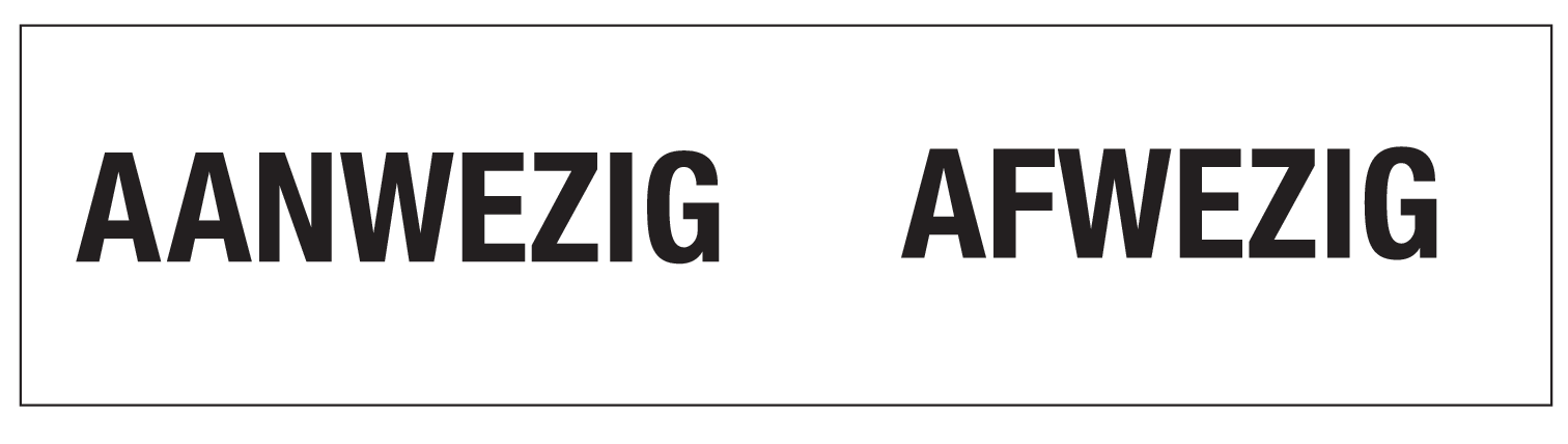 AANWEZIG-AFWEZIG BORDEN