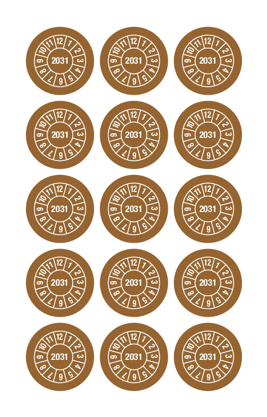 2031, KEURINGSSTICKERS BRUIN