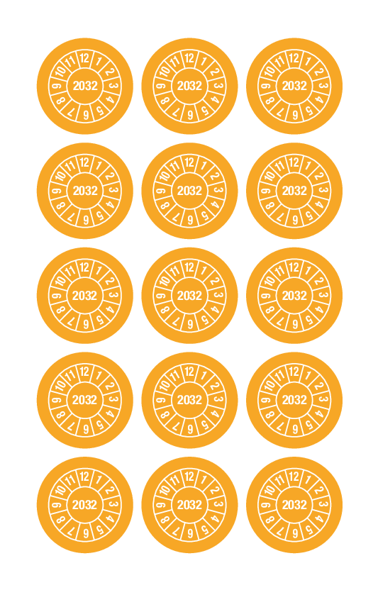 2032, KEURINGSSTICKERS ORANJE