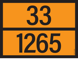 PANNEAU ADR AVEC CODE DE DANGER 33/1265