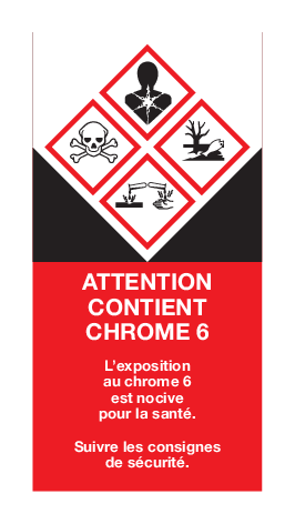 ATTENTION, CONTIENT CHROME 6