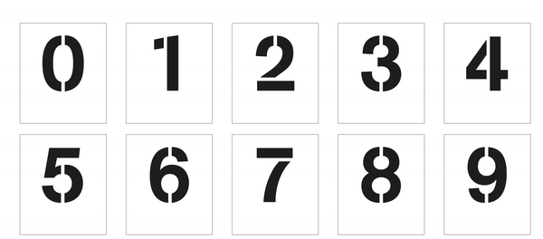 SET DE CHIFFRES 0-9, POCHOIRS