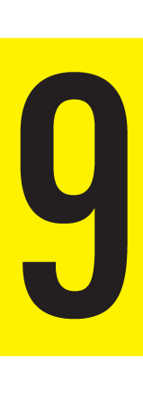 9, CHIFFRE SUR FEUILLE MAGNÉTIQUE