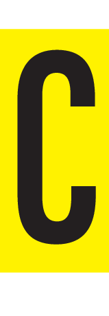 C, LETTRE SUR FEUILLE MAGNÉTIQUE