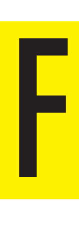 F, LETTRE SUR FEUILLE MAGNÉTIQUE