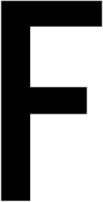 F, UITGESNEDEN LETTER