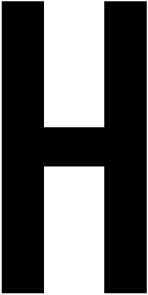H, LETTRE DÉCOUPÉE