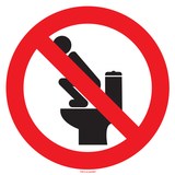 INTERDIT DE SE TENIR SUR LA TOILETTE