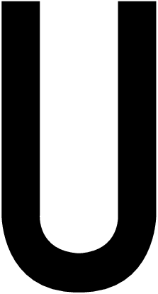 U, UITGESNEDEN LETTER
