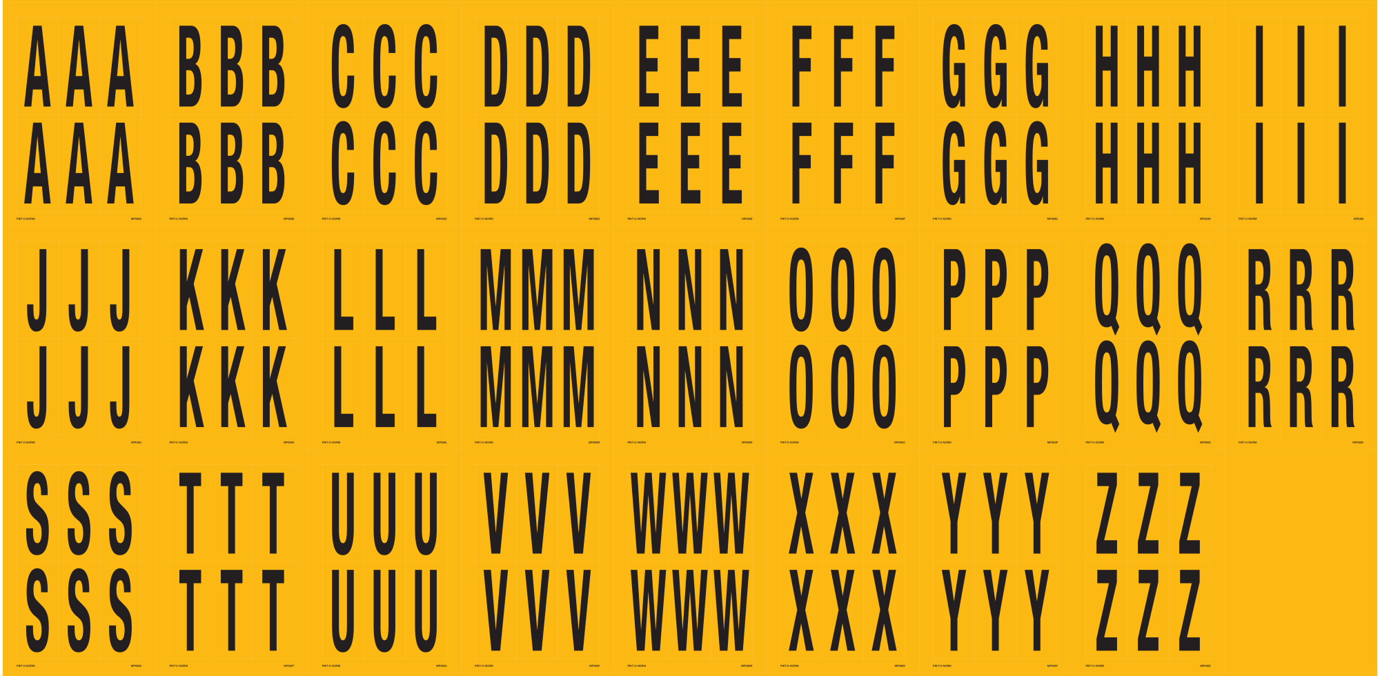 SETS DE 26 FEUILLES, LETTRES A à Z