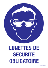 LUNETTES DE SECURITE OBLIGATOIRE