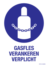 GASFLES VERANKEREN VERPLICHT