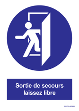 SORTIE DE SECOURS LAISSEZ LIBRE