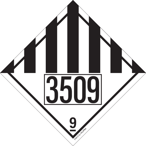 IMO 9.0 DIV.GEVAARLIJKE STOFFEN UN 3509