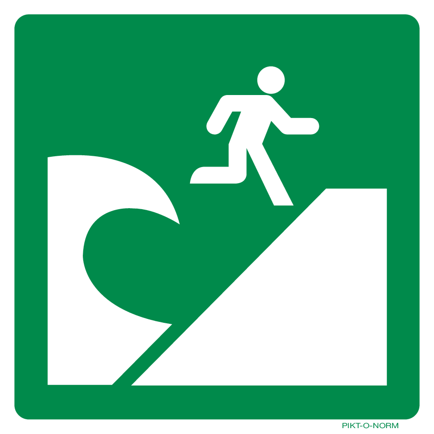 TSUNAMI EVACUATIEZONE ISO7010-E062