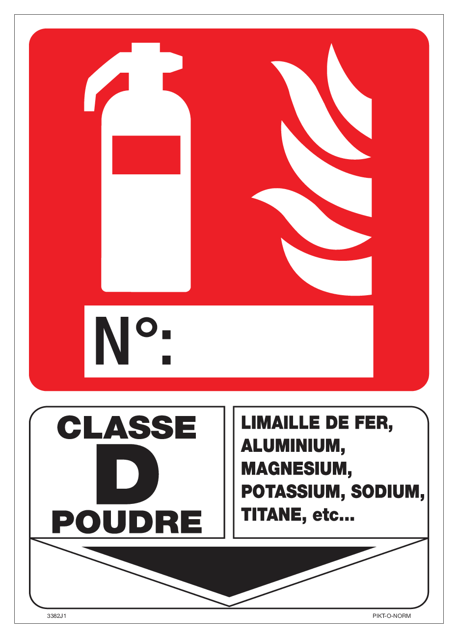 EXTINCTEUR POUDRE, CLASSE D