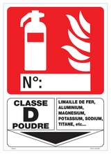 EXTINCTEUR POUDRE, CLASSE D