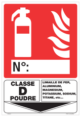 EXTINCTEUR POUDRE, CLASSE D