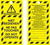 VEILIGHEIDSLABELS "DANGER DO NOT OPERATE