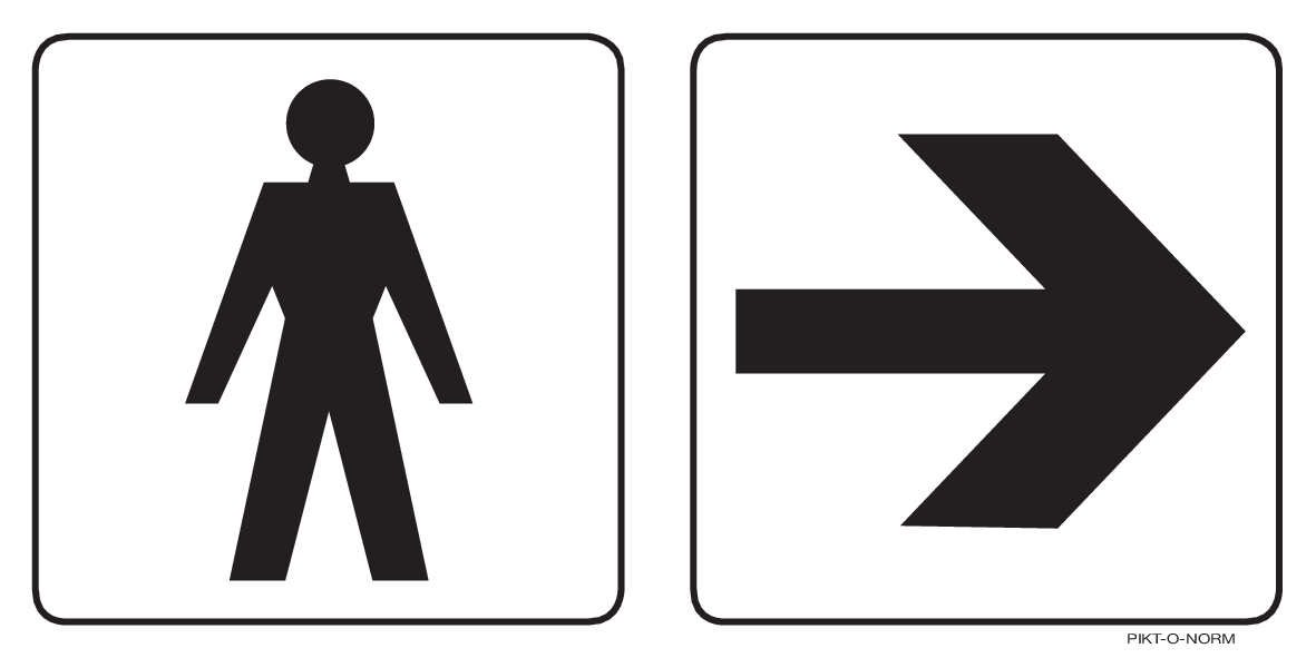 TOILETTES HOMMES AVEC FLÈCHE À DROITE