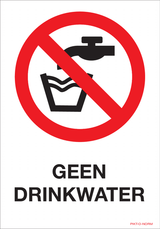 PICTOGRAM MET TEKST: GEEN DRIN
