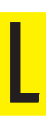 L, LETTRE SUR FEUILLE MAGNETIQUE