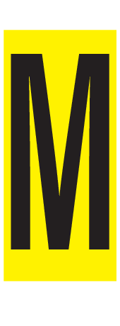 M, LETTRE SUR FEUILLE MAGNÉTIQUE