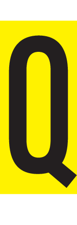 Q, LETTRE SUR FEUILLE MAGNETIQUE