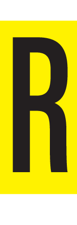 R, LETTER OP MAGNEETFOLIE