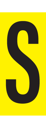 S, LETTRE SUR FEUILLE MAGNETIQUE