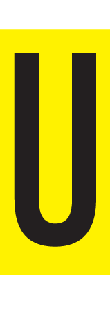 U, LETTRE SUR FEUILLE MAGNETIQUE